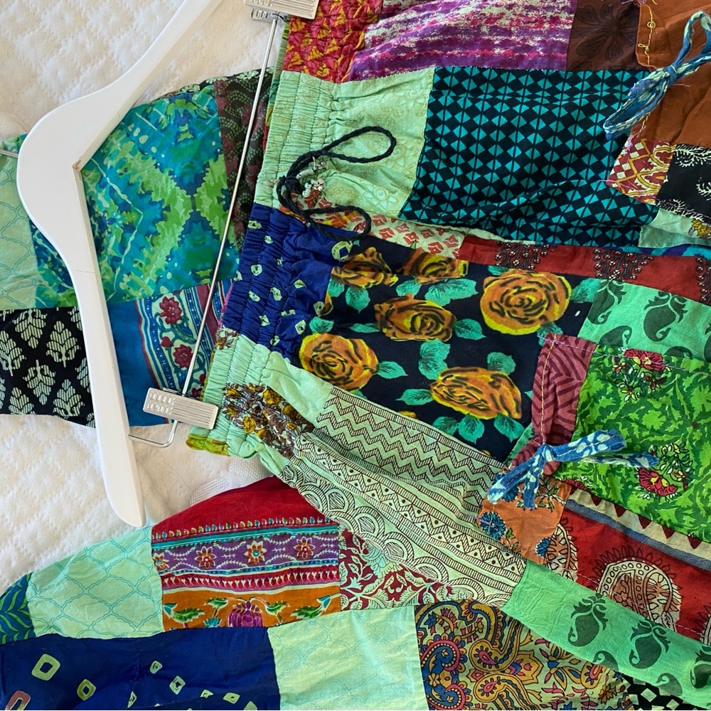 Yoga Peace Pants - Patchwork Multicolor Joggers - image 7